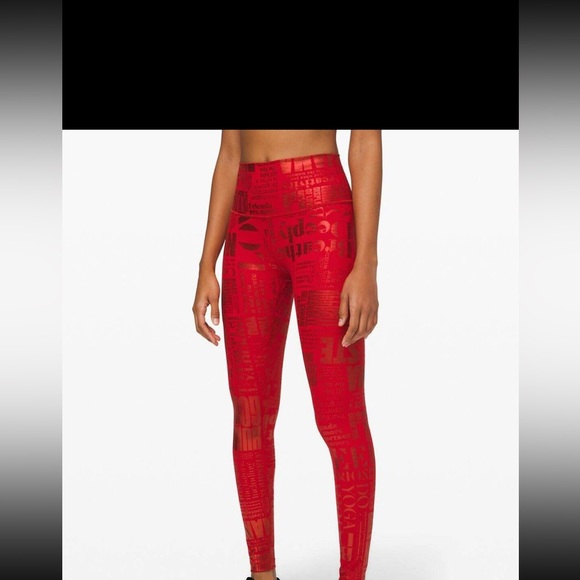 Lululemon limited edition red foil word bottoms - Picture 2 of 8